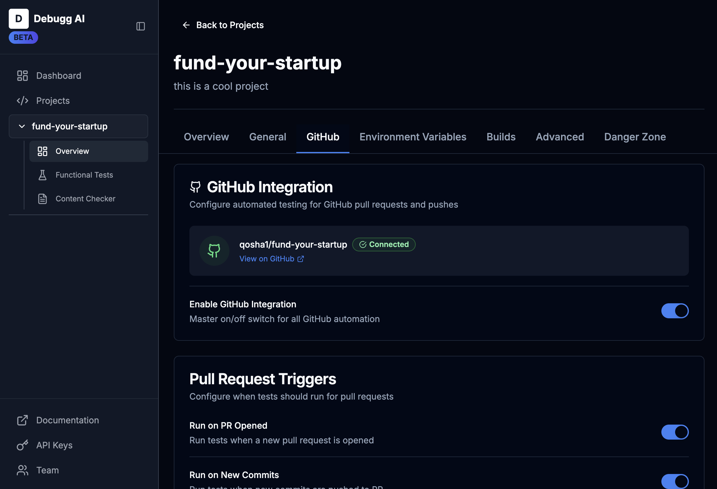GitHub Triggers Configuration